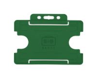 Dark Green Single-Sided BioBadge Open Faced ID Card Holders - Landscape (Pack of 100) 